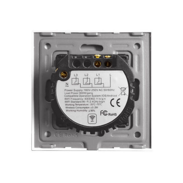 Wi-Fi smart prekidač svetla bez N provodnika 10A WFPS-G1/WH - Slika 2