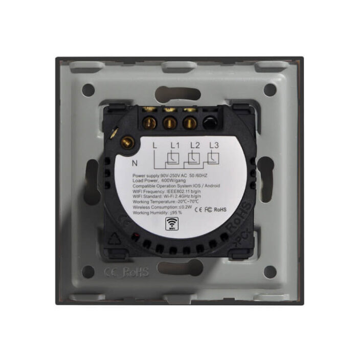 Wi-Fi smart prekidač svetla sa N provodnikom 2x5A WFPS-N02/BK - Slika 2