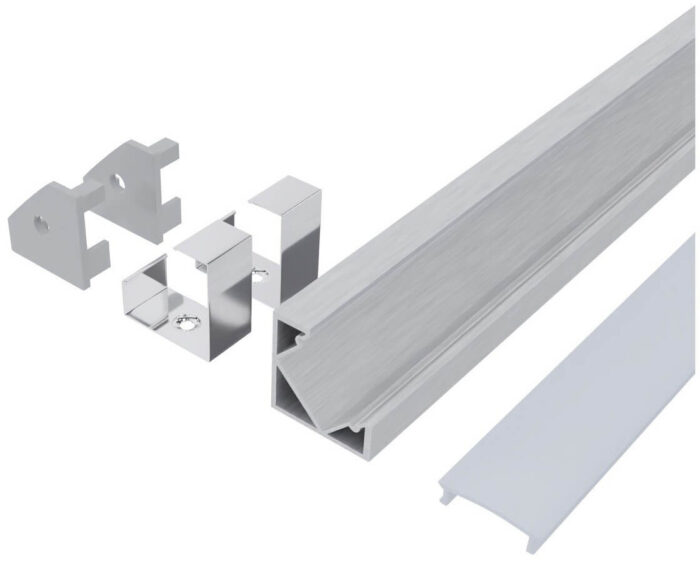 Alu profil V 18.1x18.1mm 1m nadgradni opal difuzor AAP-C1818-1M-S-MK - Slika 2