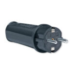 ALING Dvopolni utikac masivni PVC C crni ALC304.13