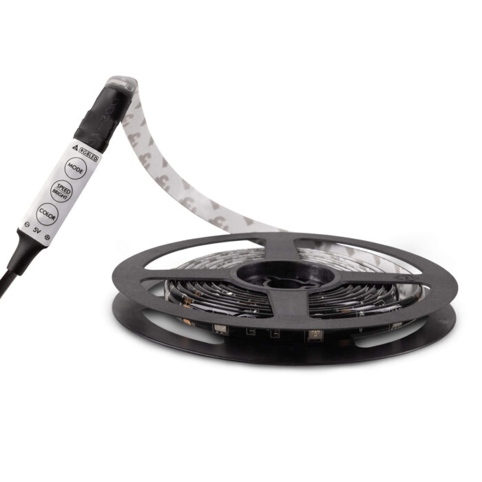 LED traka 5V 7.2W blister SMD5050 30LED RGB IP65 2m USB ABLSBL5V5050-30RGB65 - Slika 3